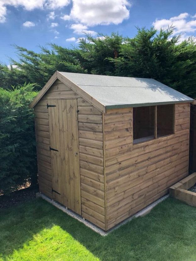 8 x 6 apex sturdy garden shed installed in Newbury